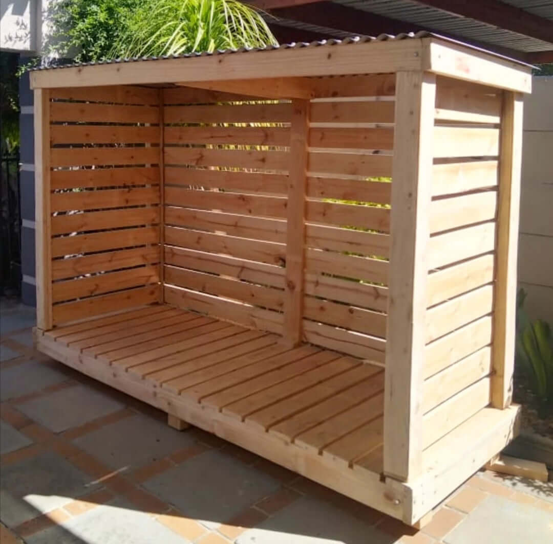 Firewood Holder - Outdoor  (Custom-Made Rack with Roof Cover) - Cape Town Firewood